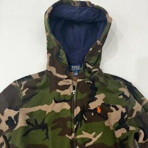 Polo Ralph Lauren Boys Sz 7 Camouflage Full Zip Hoodie Fleece Jacket Kids
